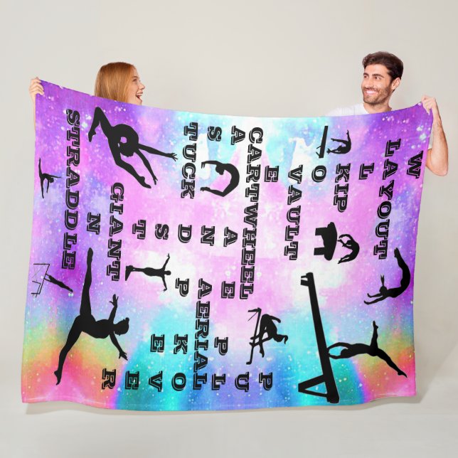 Gymnastics Crosswords Skills Fleece Blanket (In Situ)