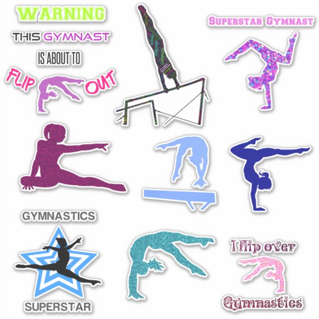 Gymnastics Custom-Cut Vinyl Stickers (Front)