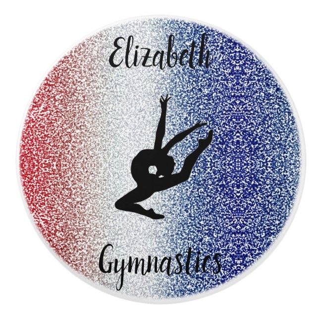 Gymnastics Custom Red White Blue Ceramic Pull (Front)
