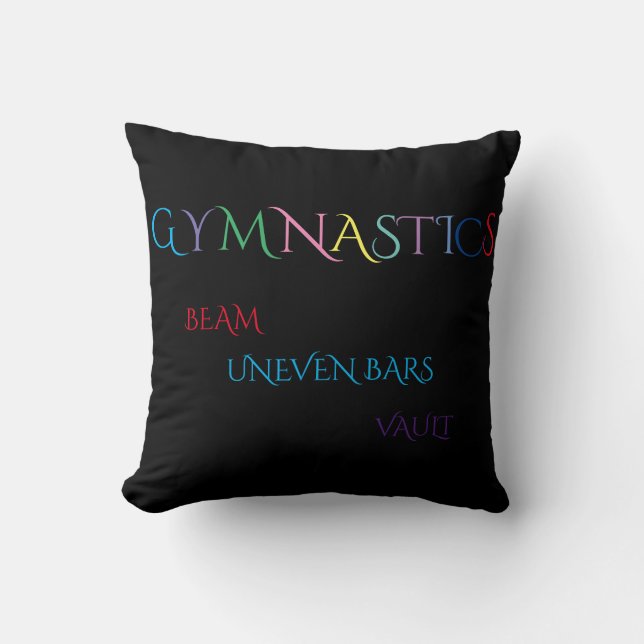 GYMNASTICS custom throw pillow. Throw Pillow (Front)