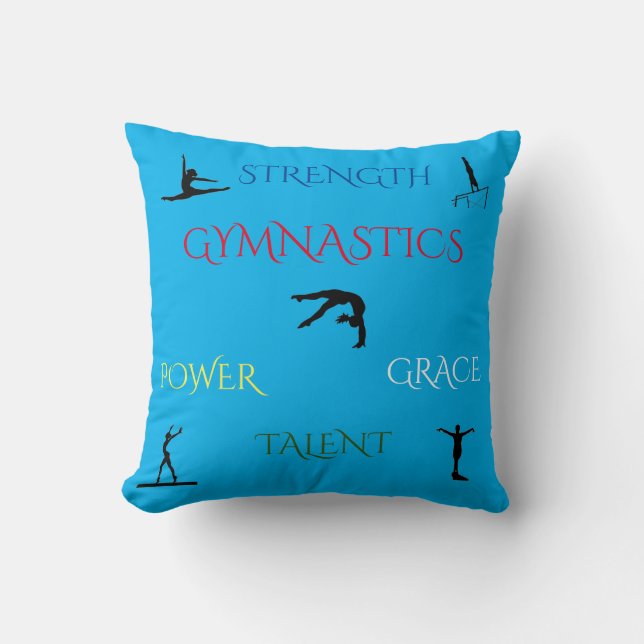 GYMNASTICS custom throw pillow. Throw Pillow (Front)