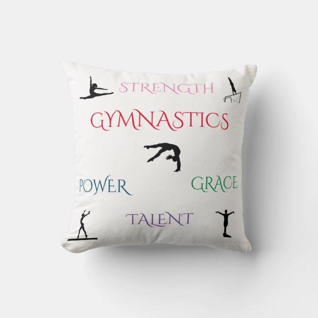 GYMNASTICS custom throw pillow. Throw Pillow (Front)