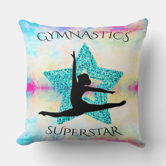 GYMNASTICS custom throw pillow. Throw Pillow (Front)