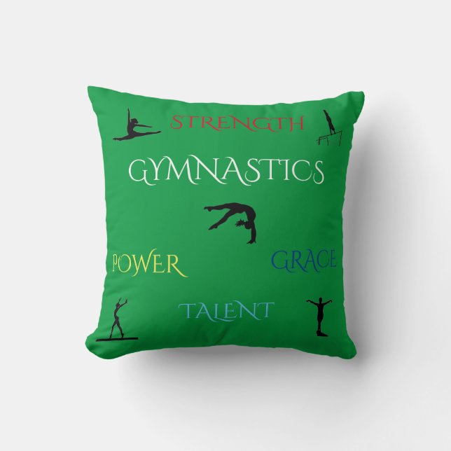 GYMNASTICS custom throw pillow. Throw Pillow (Front)