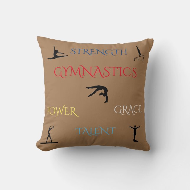 GYMNASTICS custom throw pillow. Throw Pillow (Front)