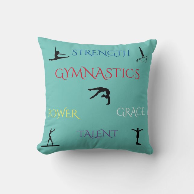 GYMNASTICS custom throw pillow. Throw Pillow (Front)