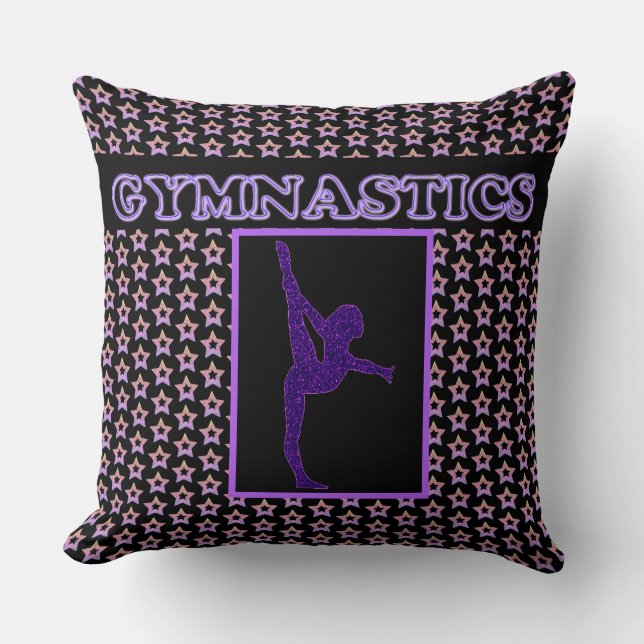 GYMNASTICS custom throw pillow. Throw Pillow (Front)