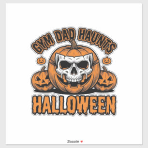Gymnastics Dad Halloween Vintage Pumpkin Skull_1