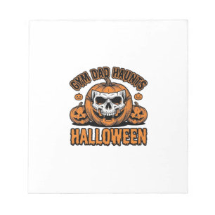 Gymnastics Dad Halloween Vintage Pumpkin Skull_1 Notepad