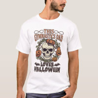 Gymnastics Dad Loves Halloween Skull Pumpkins Bats