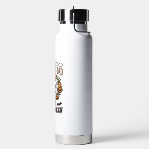 Gymnastics Dad Loves Halloween Skull Pumpkins Bats Water Bottle