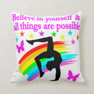 GYMNASTICS DREAMS COME TRUE THROW PILLOW