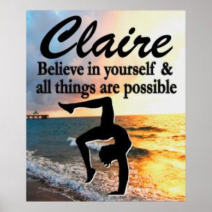 GYMNASTICS DREAMS PERSONALIZED GYMNAST POSTER