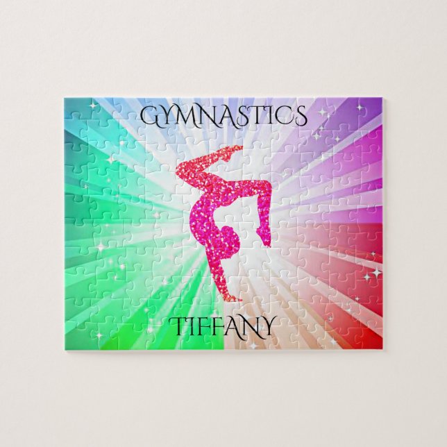 " GYMNASTICS" éclaire le puzzle avec gymnaste. (Horizontal)
