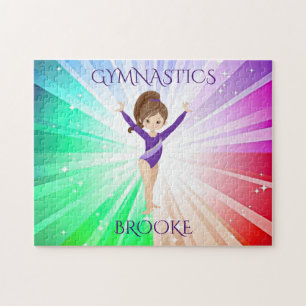 " GYMNASTICS" éclaire le puzzle avec gymnaste.