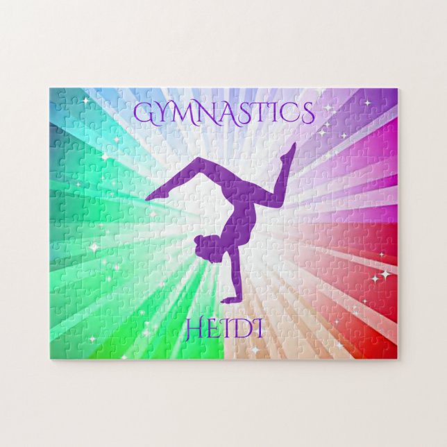" GYMNASTICS" éclaire le puzzle avec gymnaste. (Horizontal)