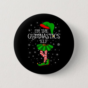 Gymnastics Elf Christmas Matching Family Women Gir 2 Inch Round Button