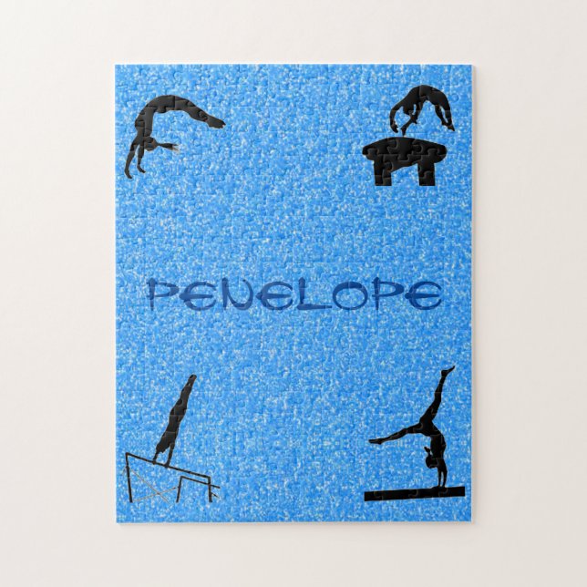 Gymnastics Events Blue Sparkle Puzzle (Vertical)