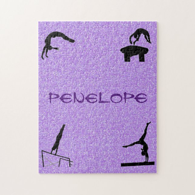 Gymnastics Events Purple Sparkle Jigsaw Puzzle (Vertical)