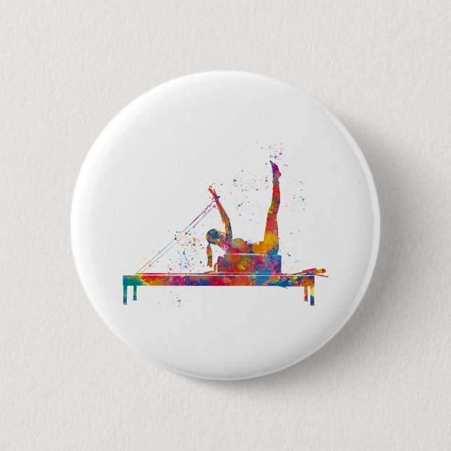 gymnastics exercise 2 inch round button (Front)
