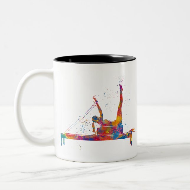 gymnastics exercise Two-Tone coffee mug (Left)