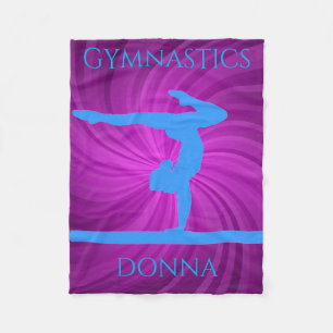 Gymnastics fleece blanket.  Personalized name. Blanket