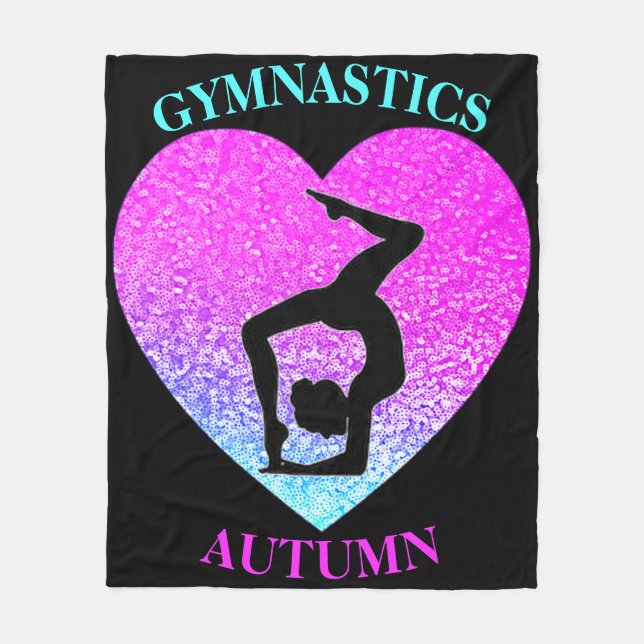 Gymnastics Fleece Blanket w/ Name of Gymnast  (Front)