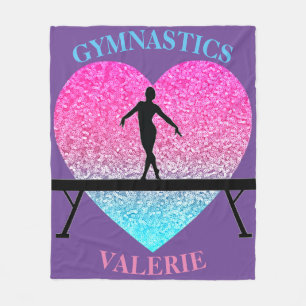 Gymnastics Fleece Blanket w/ Name of Gymnast