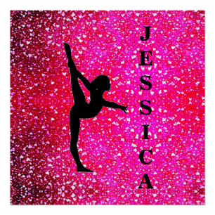 Gymnastics Floating Hearts     Poster