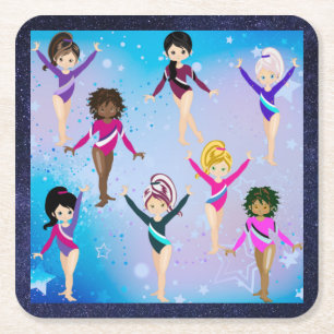 Gymnastics Friends: This Gymnast Looks Like Me Square Paper Coaster
