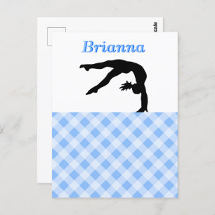 Gymnastics Girl Blissful in Blue Personalized Postcard