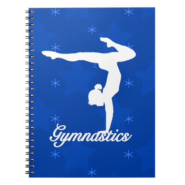 Gymnastics Girl Blue Stars Notebook (Front)