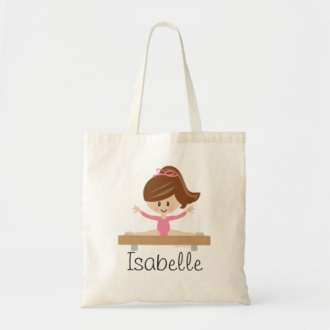 Gymnastics Girl Brunette Tote Bag (Front)