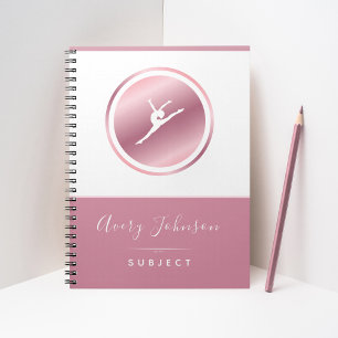 Gymnastics Girl Gymnast Silhouette Elegant Name Notebook