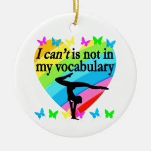GYMNASTICS GIRL INSPIRATIONAL DESIGN CERAMIC ORNAMENT