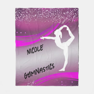 Gymnastics Girl Personalized   Fleece Blanket
