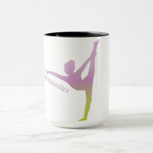 Gymnastics Girl Stylish Girly Colour Silhouette Mug