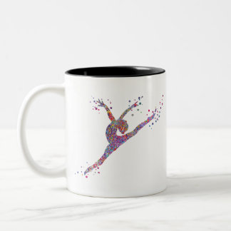 Gymnastics girl Two-Tone coffee mug