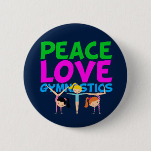 Gymnastics Girls 2 Inch Round Button