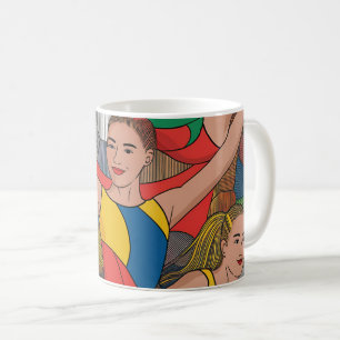Gymnastics Girls Acro Dancers colourful pattern Coffee Mug