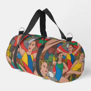 Gymnastics Girls Acro Dancers colourful pattern Duffle Bag