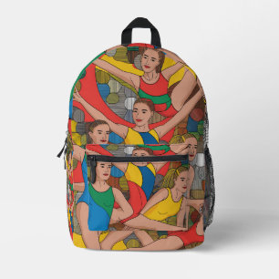 Gymnastics Girls Acro Dancers colourful pattern Printed Backpack