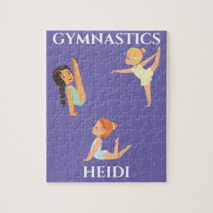 GYMNASTICS girl's personalized puzzle. Jigsaw Puzzle