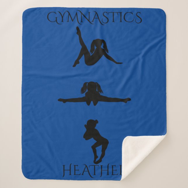 GYMNASTICS GIRL'S SHERPA BLANKET. Custom name. Sherpa Blanket (Front)