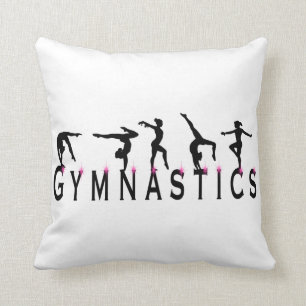 Gymnastics Girls Throw Pillow