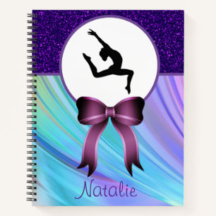 Gymnastics Glitter and Bow Notebook