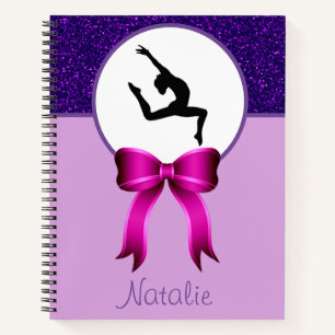 Gymnastics Glitter and Bow Notebook