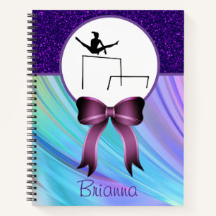 Gymnastics Glitter and Bow Notebook