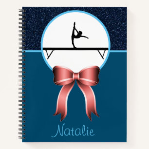 Gymnastics Glitter and Bow Notebook