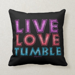 Gymnastics Glittery Live Love Tumble Throw Pillow
